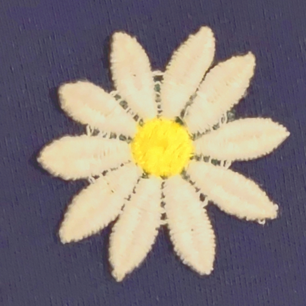 NWT VINATGE CAROLINA COLOURS S/S TOP WITH EMBROIDERED DAISY !Size Medium